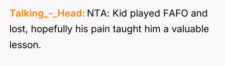 Talking_-_Head NTA: Kid played FAFO and lost, hopefully his pain...