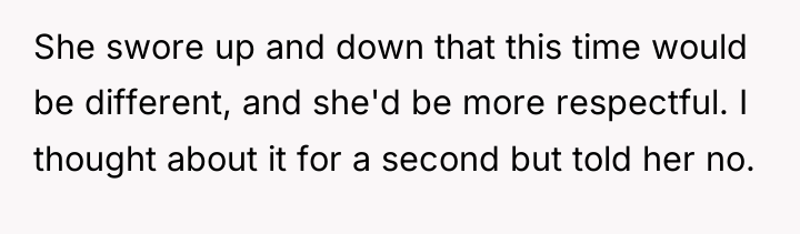 She swore up and down that this time would be...