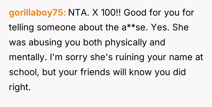 gorillaboy75 NTA. X 100!! Good for you for telling someone...