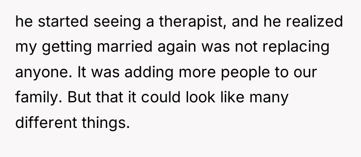 he started seeing a therapist, and he realized my getting...