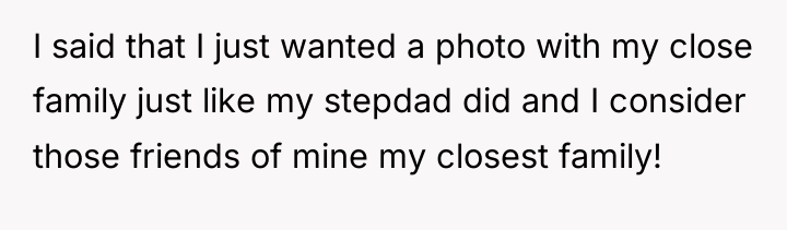I said that I just wanted a photo with my...