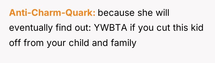 Anti-Charm-Quark because she will eventually find out: YWBTA if you...