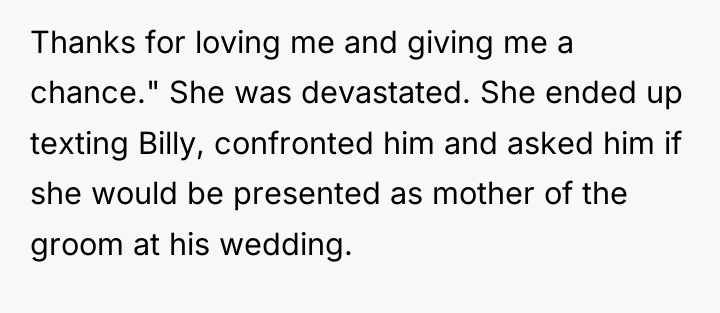 Thanks for loving me and giving me a chance." She...