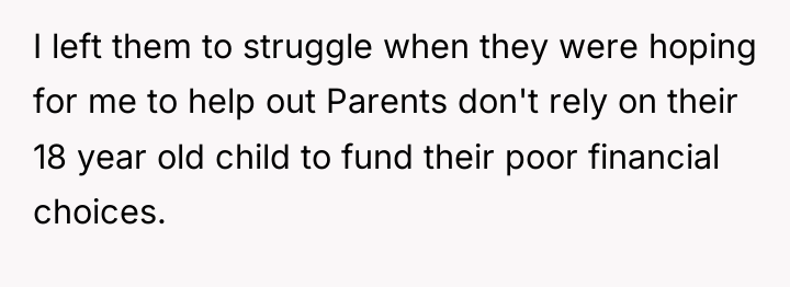 I left them to struggle when they were hoping for...