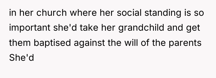 in her church where her social standing is so important...