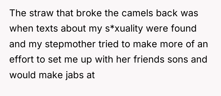 The straw that broke the camels back was when texts...
