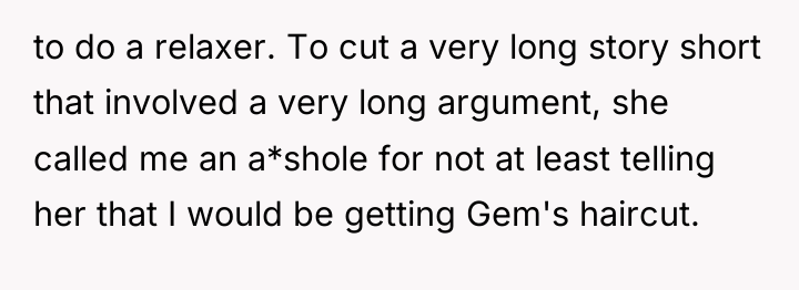 to do a relaxer. To cut a very long story...