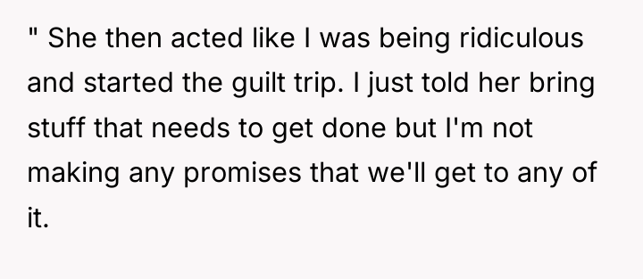 " She then acted like I was being ridiculous and...