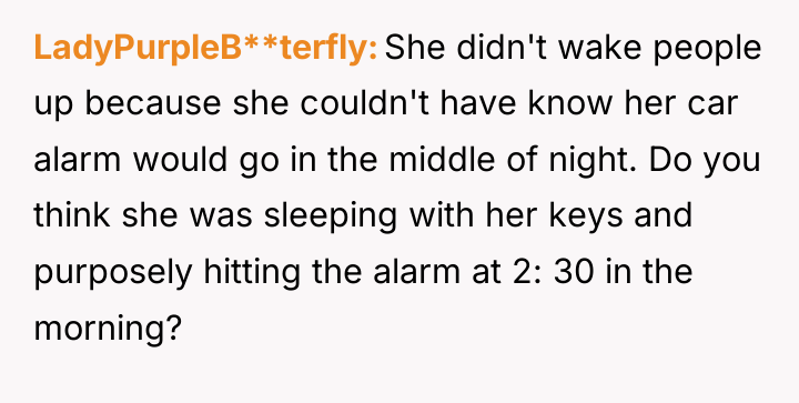 LadyPurpleB**terfly She didn't wake people up because she couldn't have...