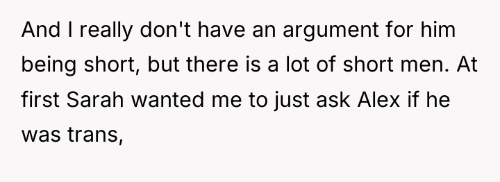 And I really don't have an argument for him being...