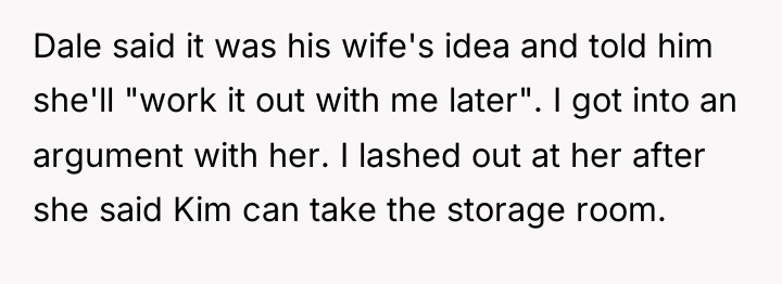 Dale said it was his wife's idea and told him...
