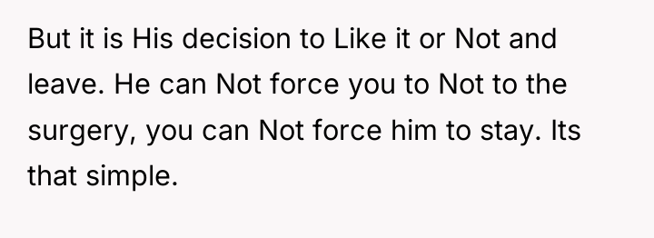But it is His decision to Like it or Not...