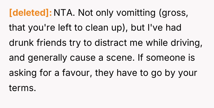 [deleted] NTA. Not only vomitting (gross, that you're left to...