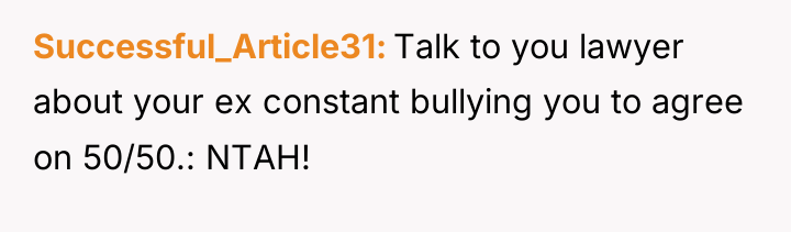 Successful_Article31 Talk to you lawyer about your ex constant bullying...