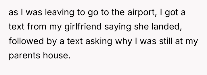 as I was leaving to go to the airport, I...