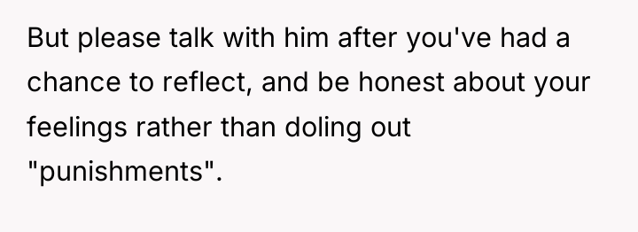 But please talk with him after you've had a chance...