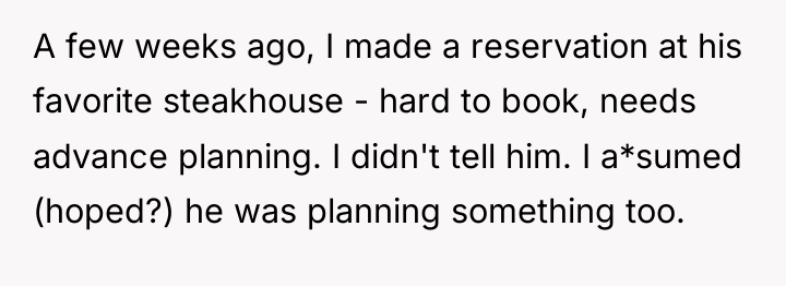 A few weeks ago, I made a reservation at his...
