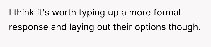 I think it's worth typing up a more formal response...