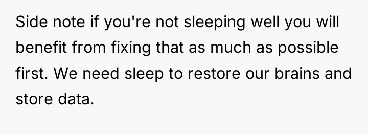 Side note if you're not sleeping well you will benefit...