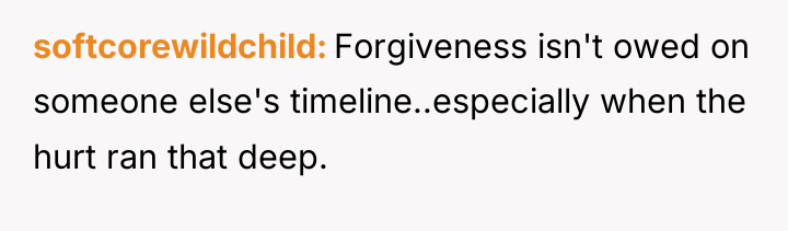 softcorewildchild Forgiveness isn't owed on someone else's timeline..especially when the...