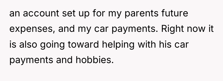 an account set up for my parents future expenses, and...