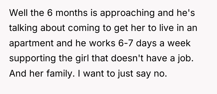 Well the 6 months is approaching and he's talking about...