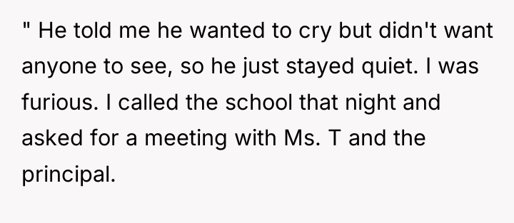 " He told me he wanted to cry but didn't...