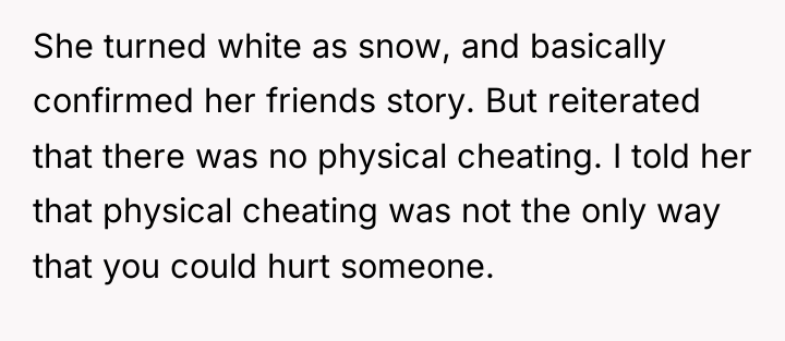She turned white as snow, and basically confirmed her friends...