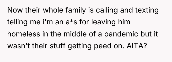 Now their whole family is calling and texting telling me...