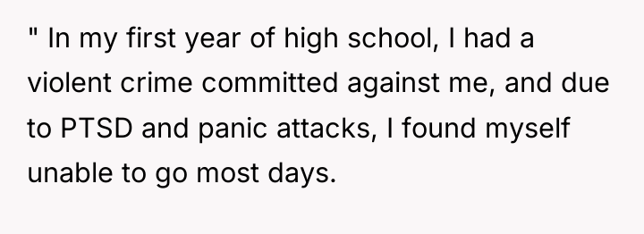 " In my first year of high school, I had...