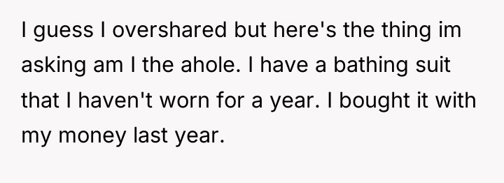 I guess I overshared but here's the thing im asking...