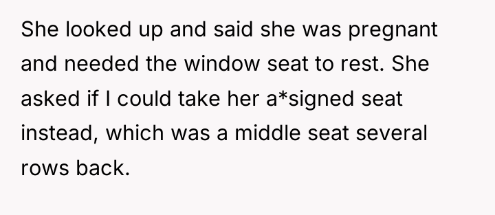 She looked up and said she was pregnant and needed...