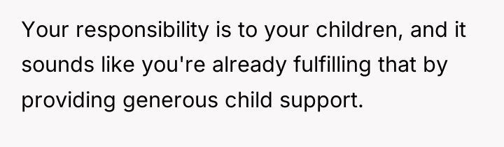 Your responsibility is to your children, and it sounds like...