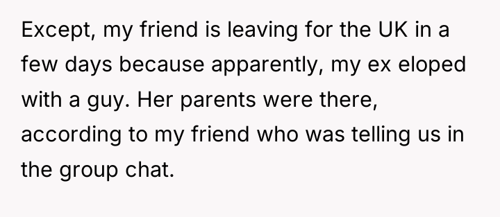 Except, my friend is leaving for the UK in a...