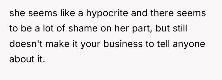 she seems like a hypocrite and there seems to be...