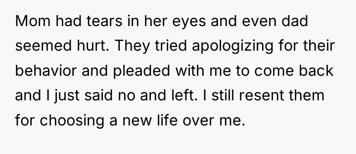 Mom had tears in her eyes and even dad seemed...