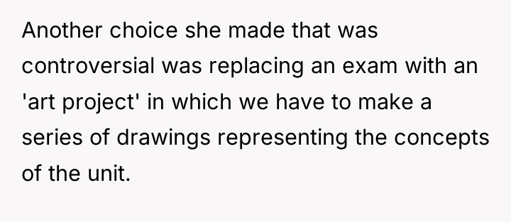 Another choice she made that was controversial was replacing an...