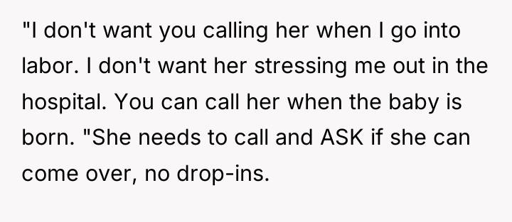 "I don't want you calling her when I go into...