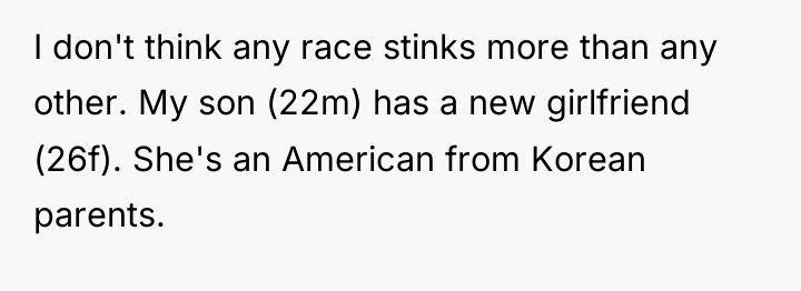 I don't think any race stinks more than any other....