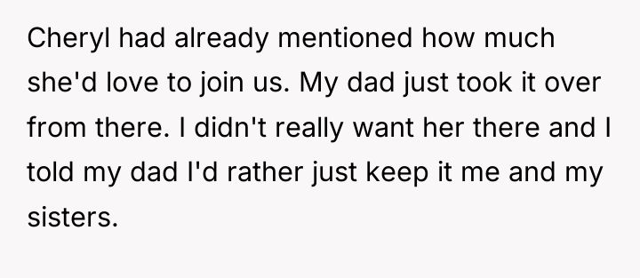 Cheryl had already mentioned how much she'd love to join...