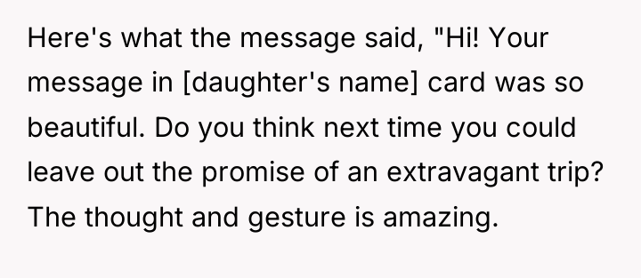 Here's what the message said, "Hi! Your message in [daughter's...