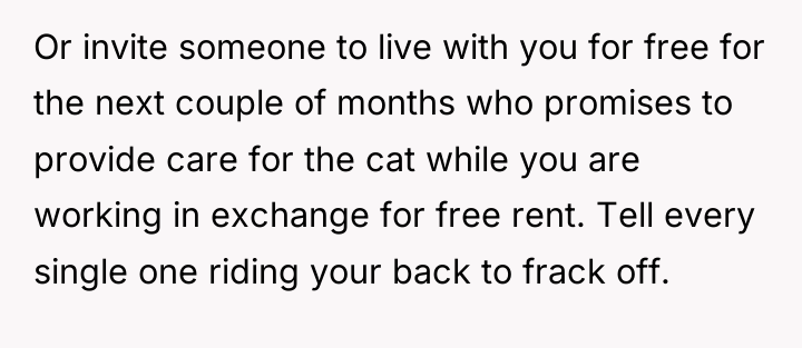 Or invite someone to live with you for free for...