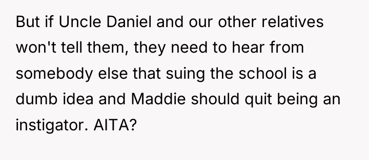 But if Uncle Daniel and our other relatives won't tell...