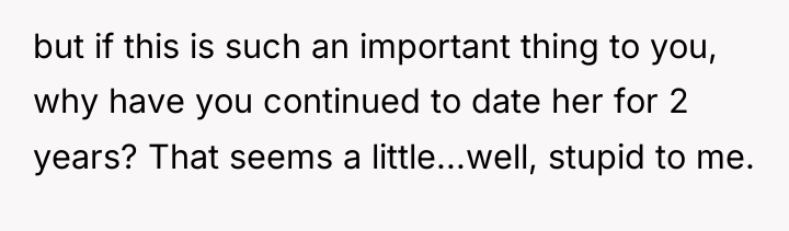 but if this is such an important thing to you,...