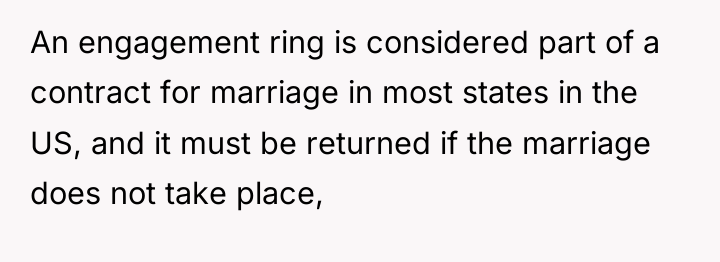 An engagement ring is considered part of a contract for...