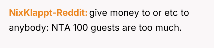 NixKlappt-Reddit give money to or etc to anybody: NTA 100...
