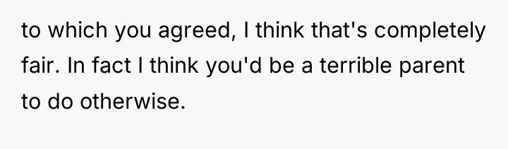 to which you agreed, I think that's completely fair. In...