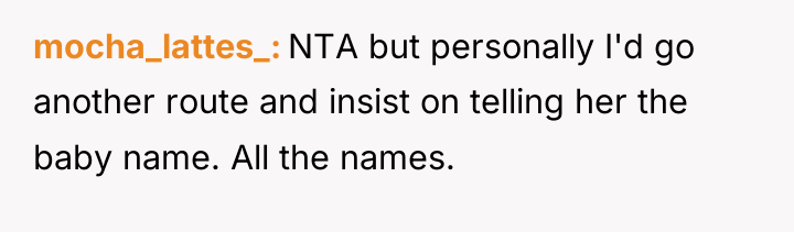 mocha_lattes_ NTA but personally I'd go another route and insist...
