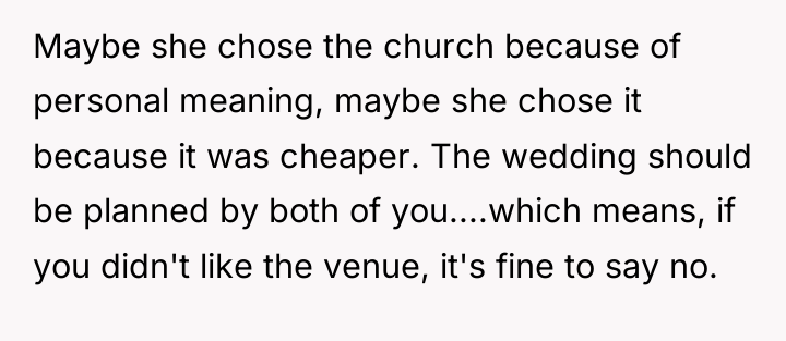 Maybe she chose the church because of personal meaning, maybe...