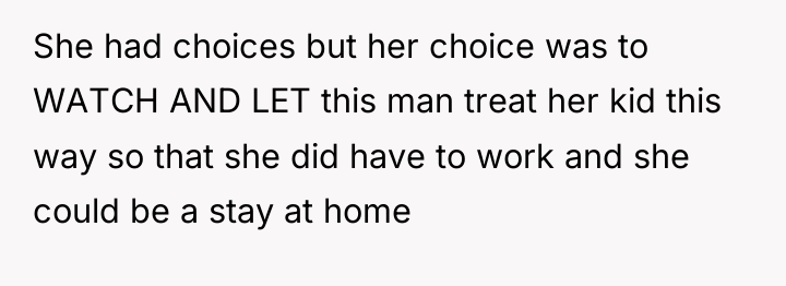 She had choices but her choice was to WATCH AND...